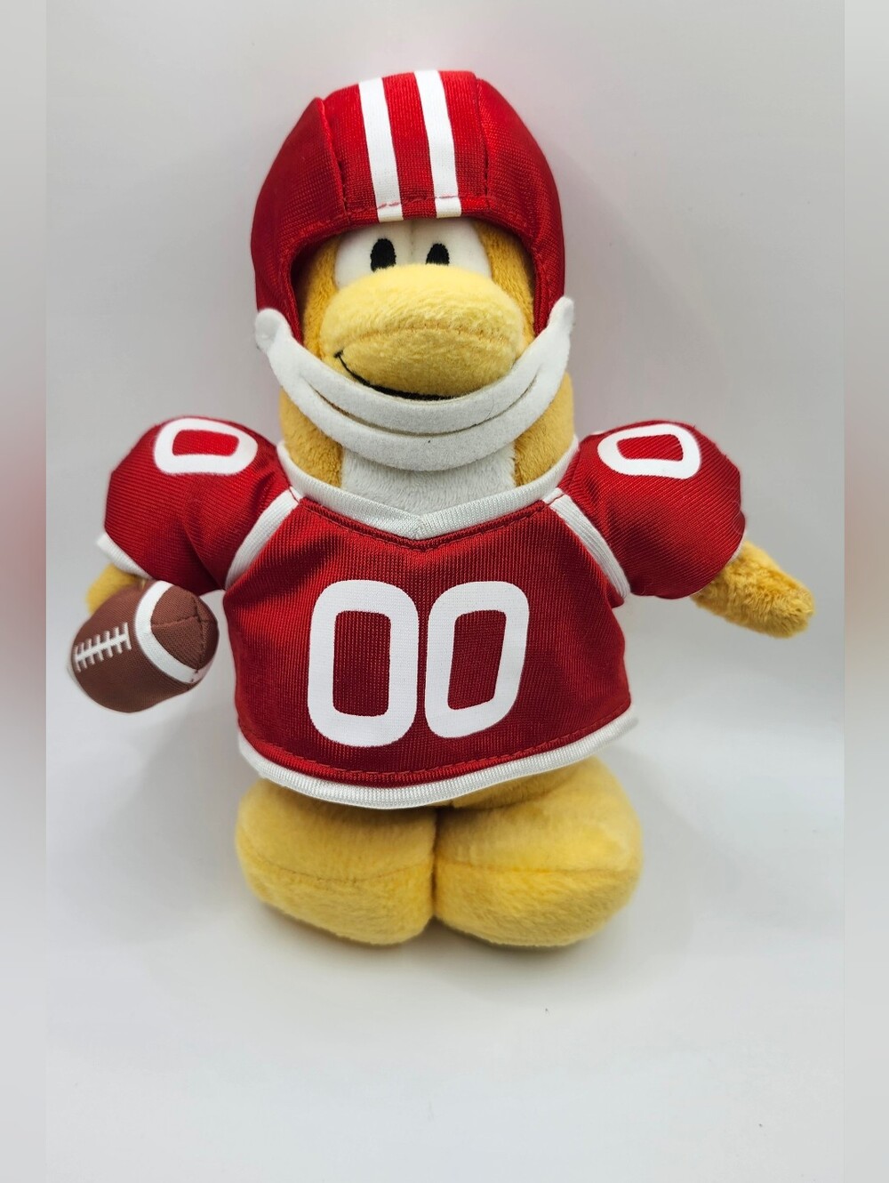 Disney Club Penguin Series 2 Football Player Plush Complete with Fabric Tags Y2K